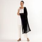 Women's Black Crinkled Dupatta, काला, small image number null