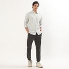 Men's Muted Olive Green Classic Collar Casual Shirt, ओलिव, small