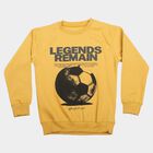 Boys' Yellow Round Neck Pullover Sweatshirt, Yellow, small