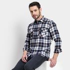 Men's 100% Cotton Casual Shirt, Dark Blue, small image number null
