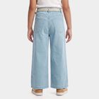 Girls' Light Blue Wide Leg Studded Jeans, Light Blue, small