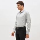 Men's Light Grey Slim Fit Classic Shirt, हल्का ग्रे, small image number null