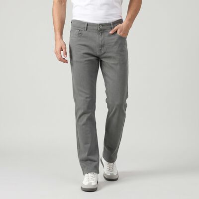 Men's Grey Slim Fit Solid Jeans