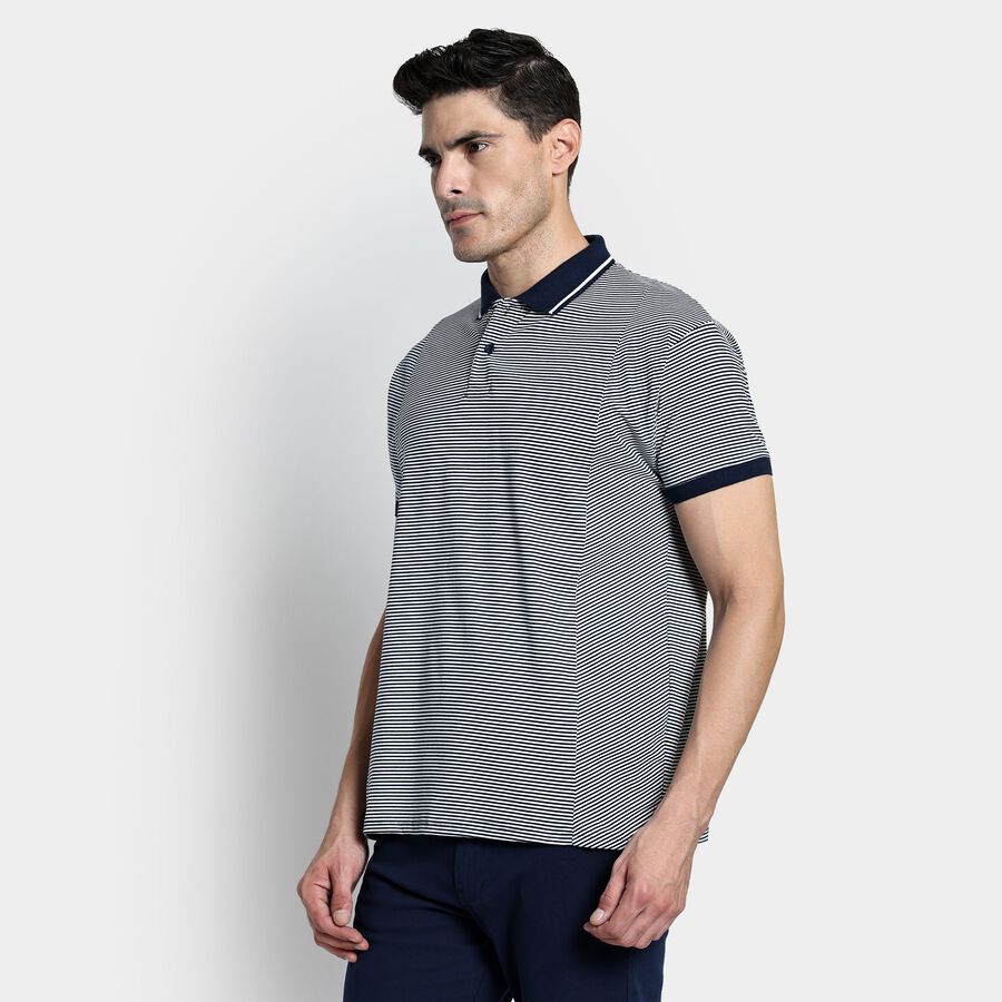 Men's Collared Half Sleeves T-Shirt, नेवी ब्लू, large image number null