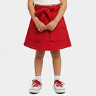 Girls' Red Regular Fit A-Line Cargo Skirt, Red, small