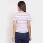 Stripes Round Neck T-Shirt, Purple, small image number null