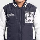 Boys' Navy Blue Varsity Jacket, Navy Blue, small