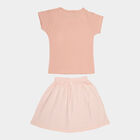 Girls Cotton Skirt Top Set, Light Pink, small image number null