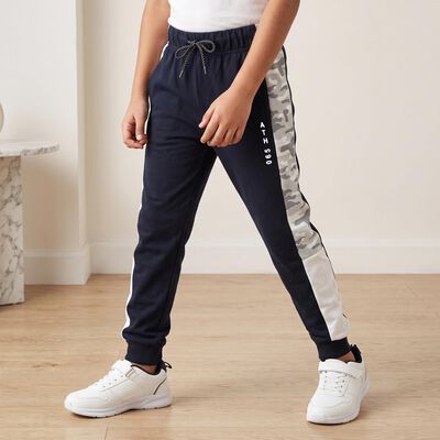 Boys' Navy Blue Jogger Fit Camo Side Panel Pyjama
