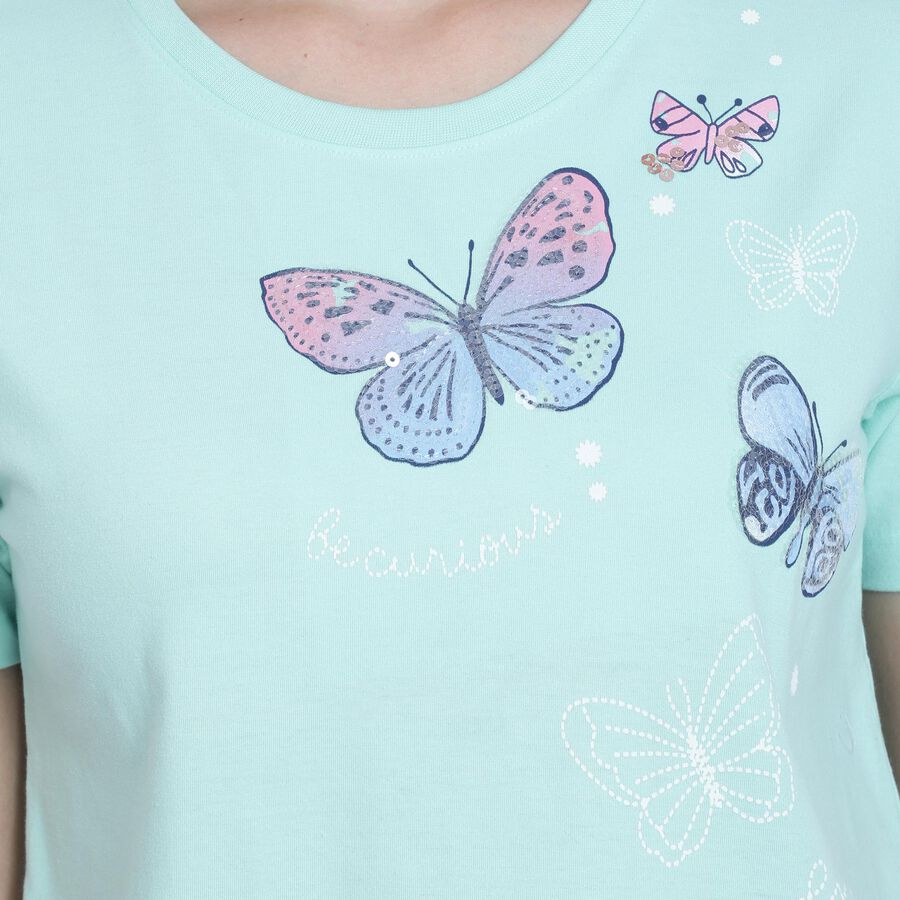 Ladies' Round Neck T-Shirt , Light Green, large image number null
