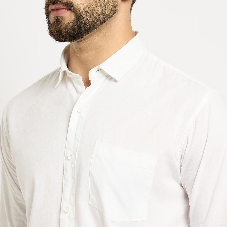 Men's 100% Cotton Casual Shirt, White, large image number null
