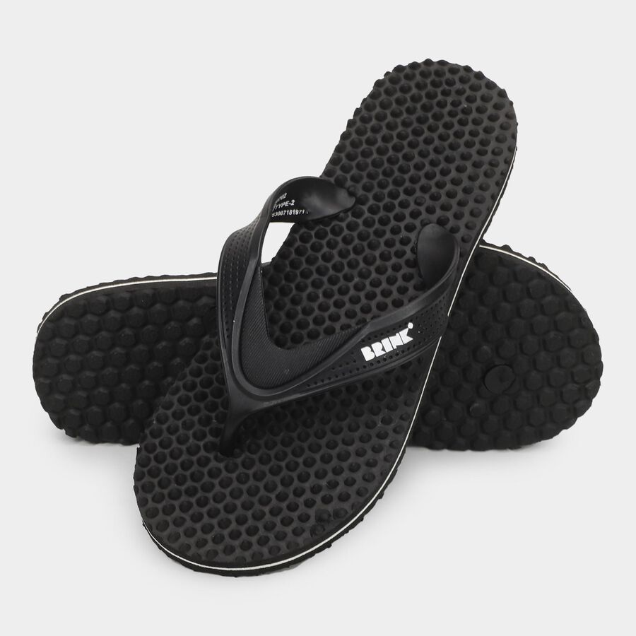 Men's V Strap Slipper, Black, large
