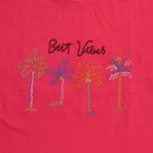 Girls' Soft Powder Pink Cotton Round Neck Casual T-Shirt, गुलाबी, small