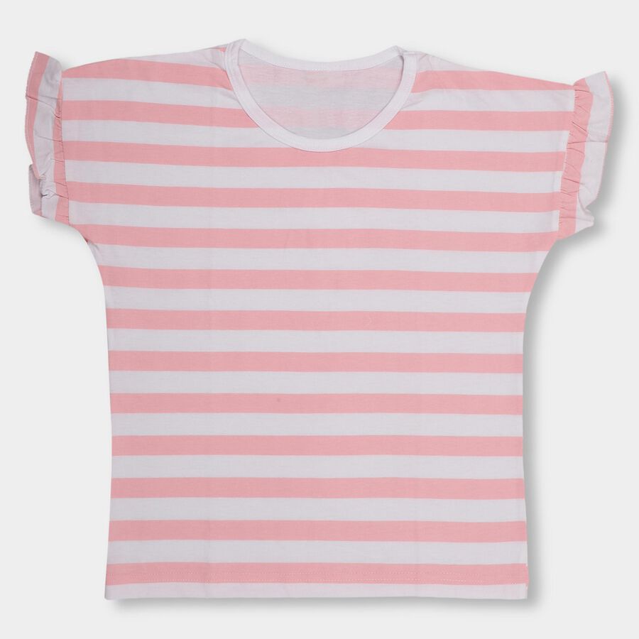 Girls' 100% Cotton T-Shirt , गुलाबी, large image number null