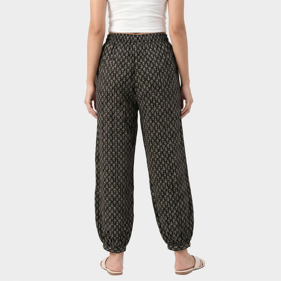 Women's Dark Grey Regular Fit Printed Palazzos, Dark Grey, large