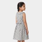Girls Black Floral Printed Fit and Flare Frock, Black, small