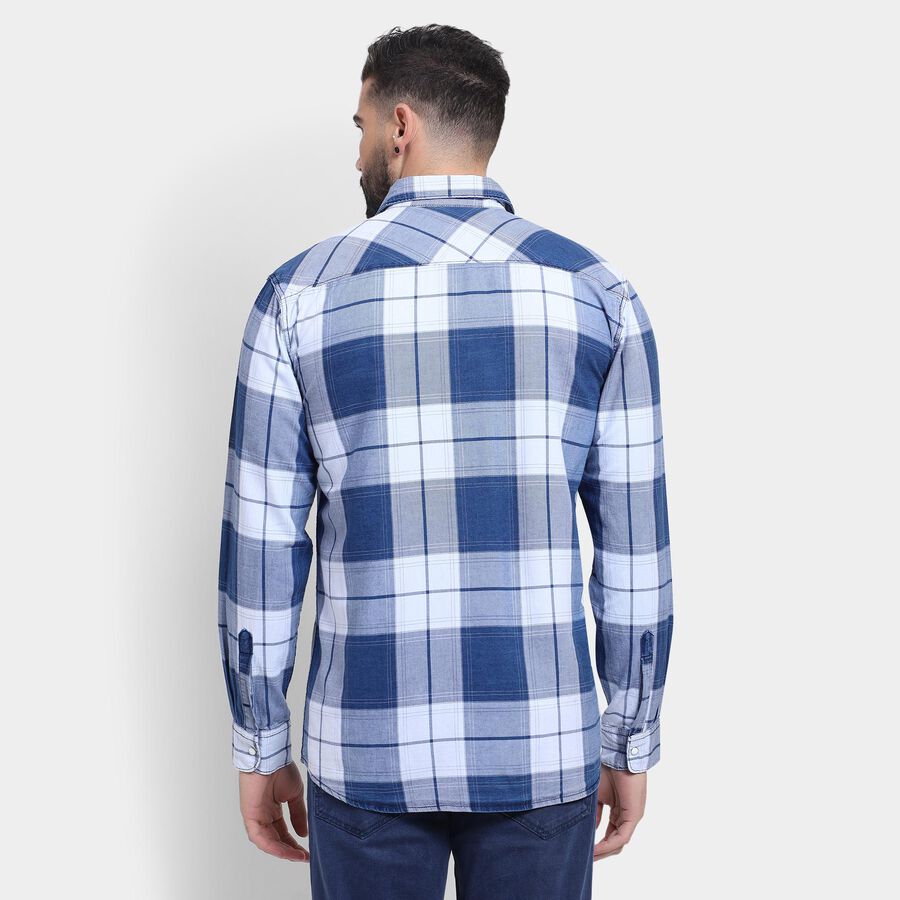 Men's 100% Cotton Casual Shirt , Dark Blue, large image number null