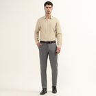 Men's Light Beige Classic Collar Formal Shirt, गहरा पीला, small