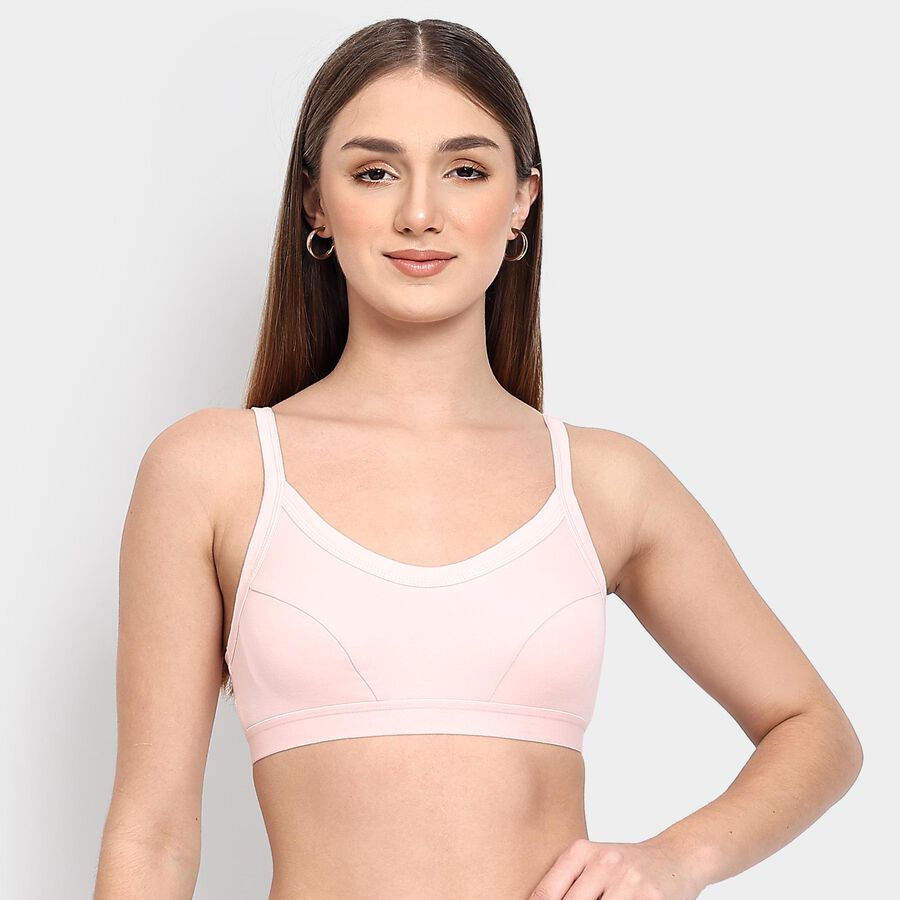 Ladies' 100% Cotton Bra , हल्का गुलाबी, large image number null