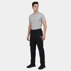 Men's Black Slim Fit Zip Pocket Track Pants, Black, small