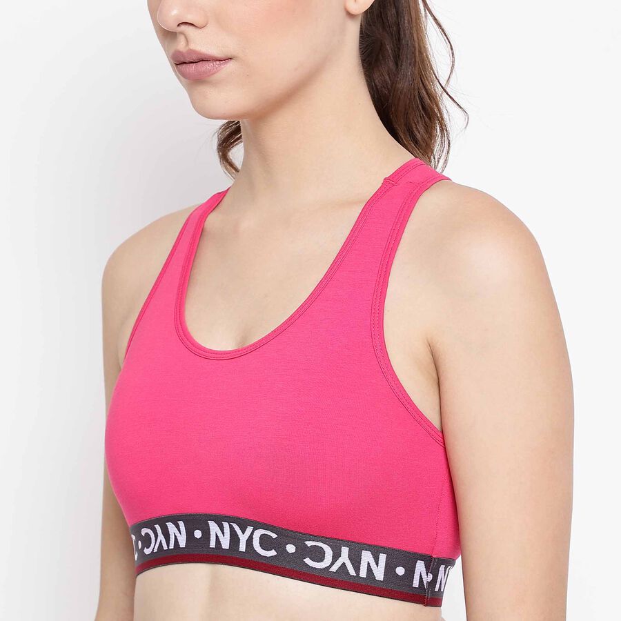 Solid Padded Bra, Fuchsia, large image number null