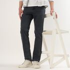 Men's Charcoal Black Slim Fit Faded Jeans, Dark Blue, small