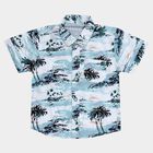 Infants Light Aqua Blue Cotton Half Sleeve Classic Casual Shirt, Light Blue, small image number null