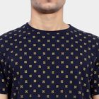 All Over Print Round Neck T-Shirt, Navy Blue, small image number null