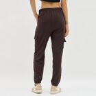 Women's Deep Chocolate Brown Regular Fit Cargo Track Pants, Maroon, small image number null