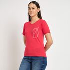 Ladies' Round Neck T-Shirt, मूँगा (कोरल), small image number null