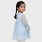 Girls Light Powder Blue Round Neck Romantic T-Shirt, Light Blue, small