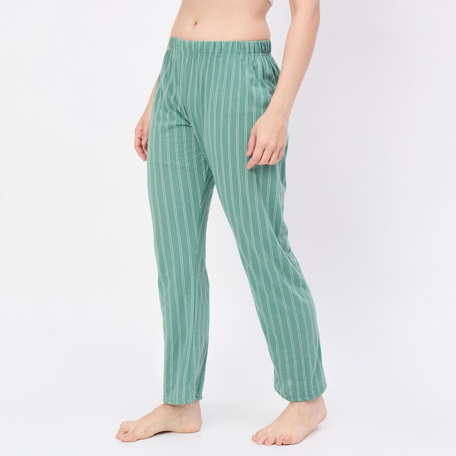 Women's Solid Elastic Waist Pyjama, Light Green, large