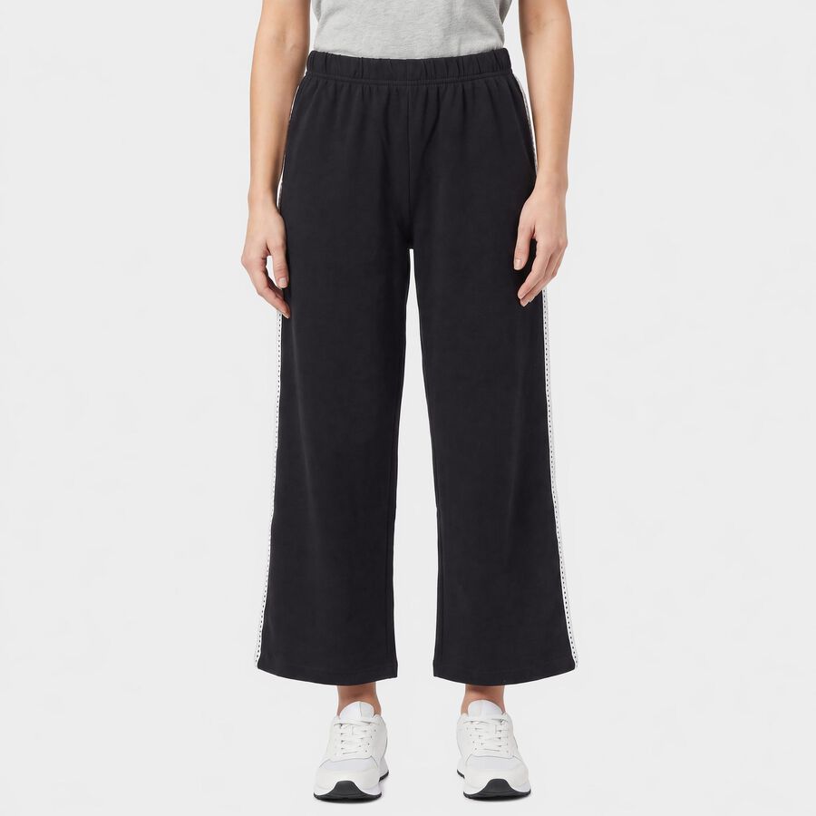 Women's Navy Blue Wide Leg Side-Striped Track Pants, नेवी ब्लू, large