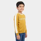 Boys' Mustard Crew Neck Raglan Sleeve Graphic Print Sweatshirt, मस्टर्ड, small