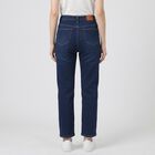 Women's Navy Blue Straight Fit Classic Five Pocket Jeans, Mid Blue, small