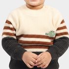 Infants' Charcoal Crew Neck Striped Pullover, चारकोल, small