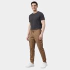 Men's Slim Fit Casual Trousers, Khaki, small