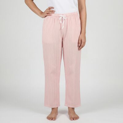 Women's Pink Relaxed Fit Elastic Waist Pyjama