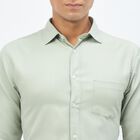 Men's Pale Sage Green Spread Collar Classic Formal Shirt, हल्का हरा, small