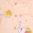 Infants Soft Peach Hooded Casual Jumpsuit, पीच, small image number null