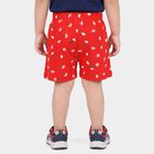 Girls' Red Regular Fit Floral Printed Shorts, लाल, small
