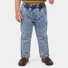 Boys' Light Blue Straight Fit Drawstring Waist Jeans, Light Blue, small