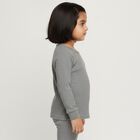 Girls Muted Grey Round Neck Thermal, Melange Mid Grey, small image number null