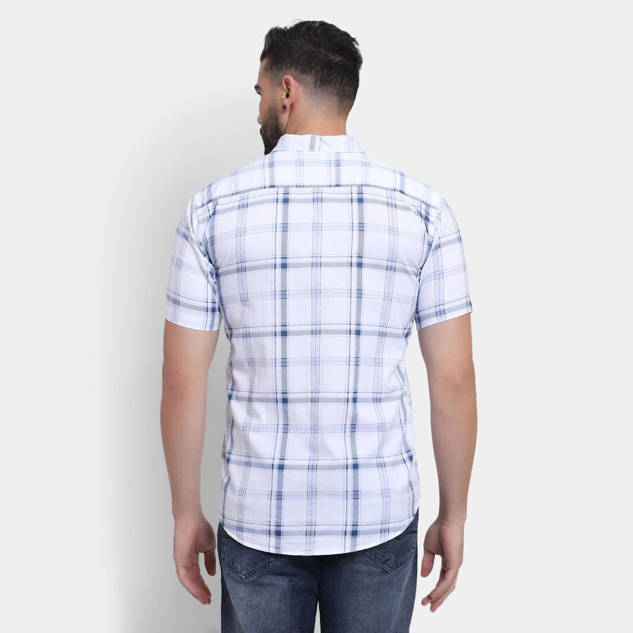 Men's 100% Cotton Casual Shirt, सफ़ेद, large