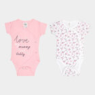 Infants Cotton Bodysuit, गुलाबी, small image number null