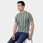 Men's Round Neck Half Sleeves T-Shirt, Light Green, small
