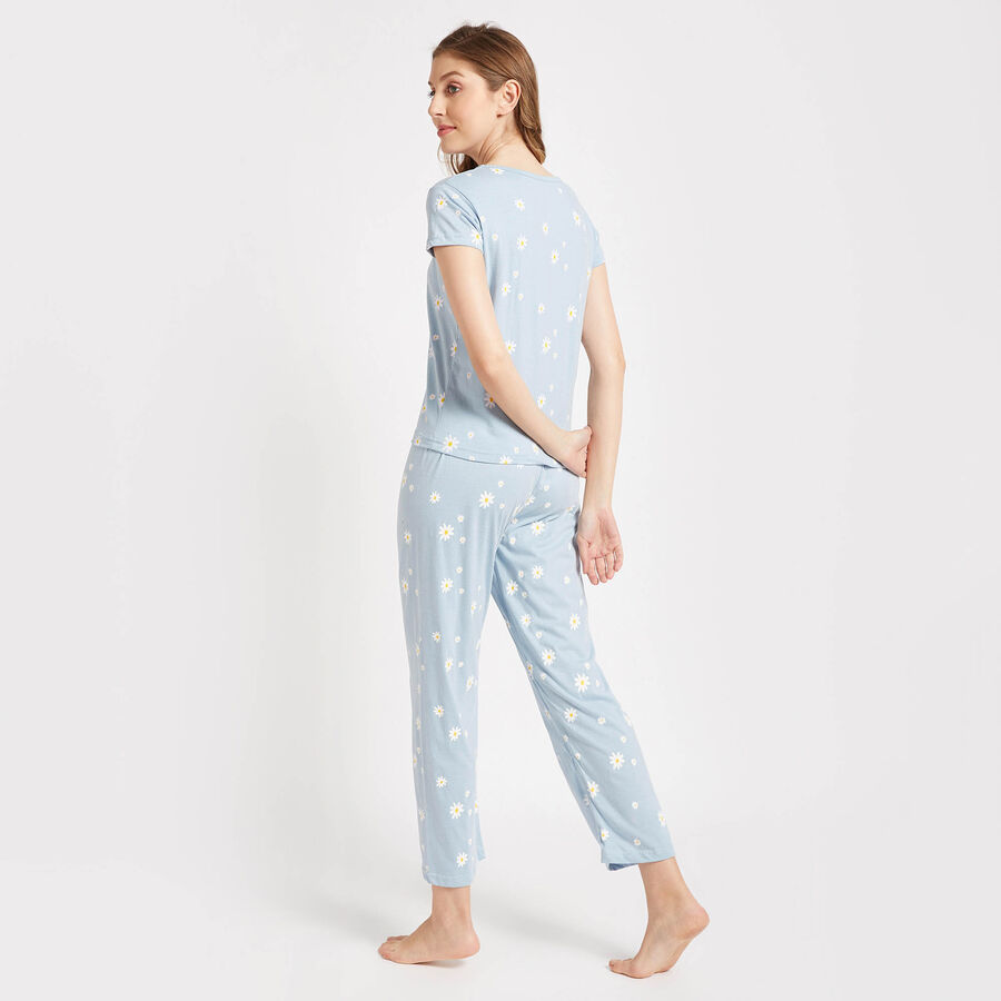 All Over Print Night Suit, हल्का नीला, large image number null