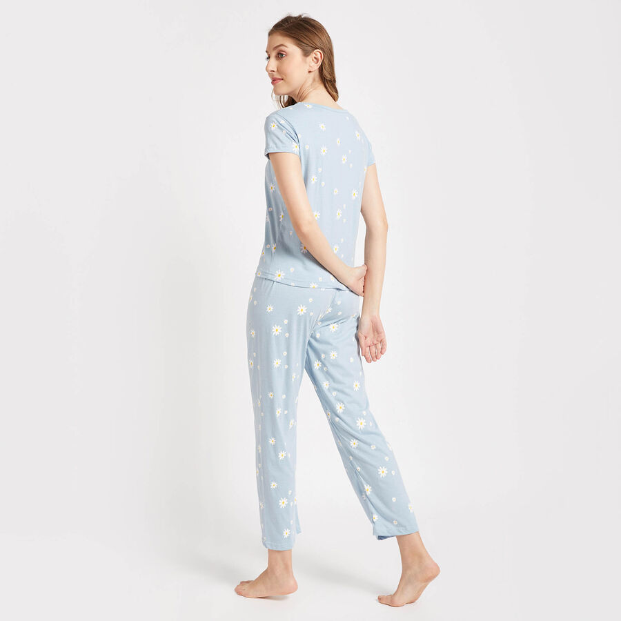 All Over Print Night Suit, Light Blue, large image number null