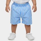 Infants' Navy Blue Regular Fit Anchor Printed Cotton Half Pant, मध्यम नीला, small