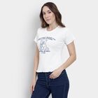 Ladies' Round Neck T-Shirt, Off White, small